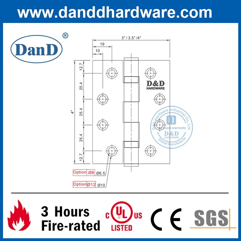 UL SUS201 Garage Gate Fire Door Hardware Butt Hinge Accessory