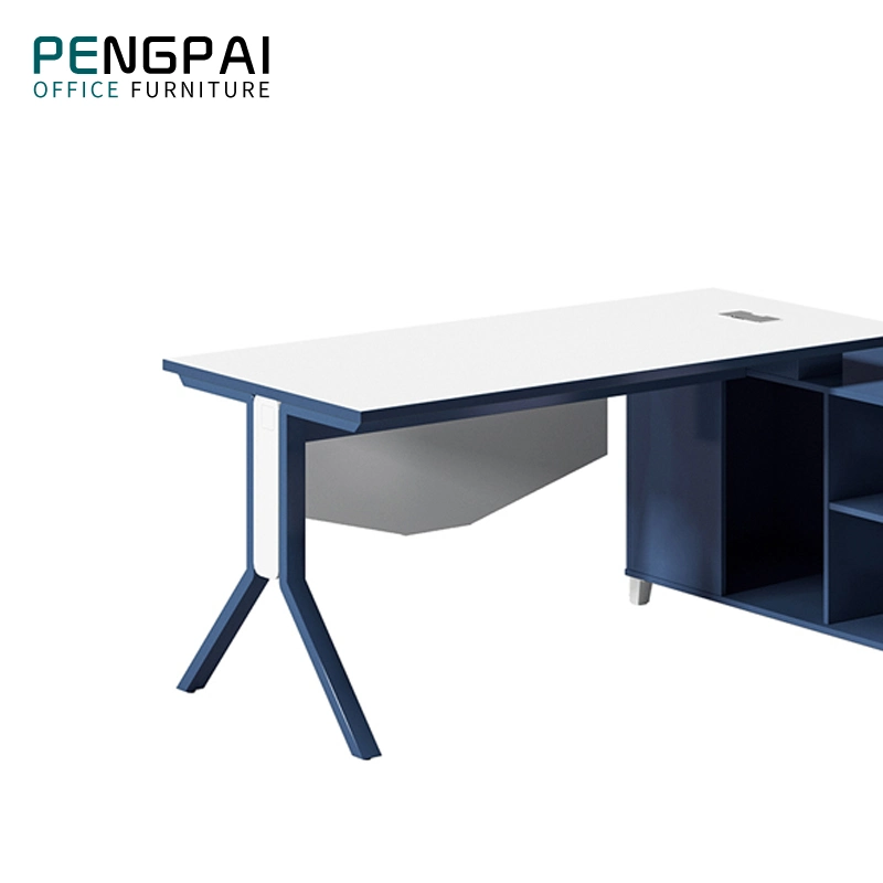 Simple Design Executive Office Desk L-Shape Manager Office Table with Aluminum Legs