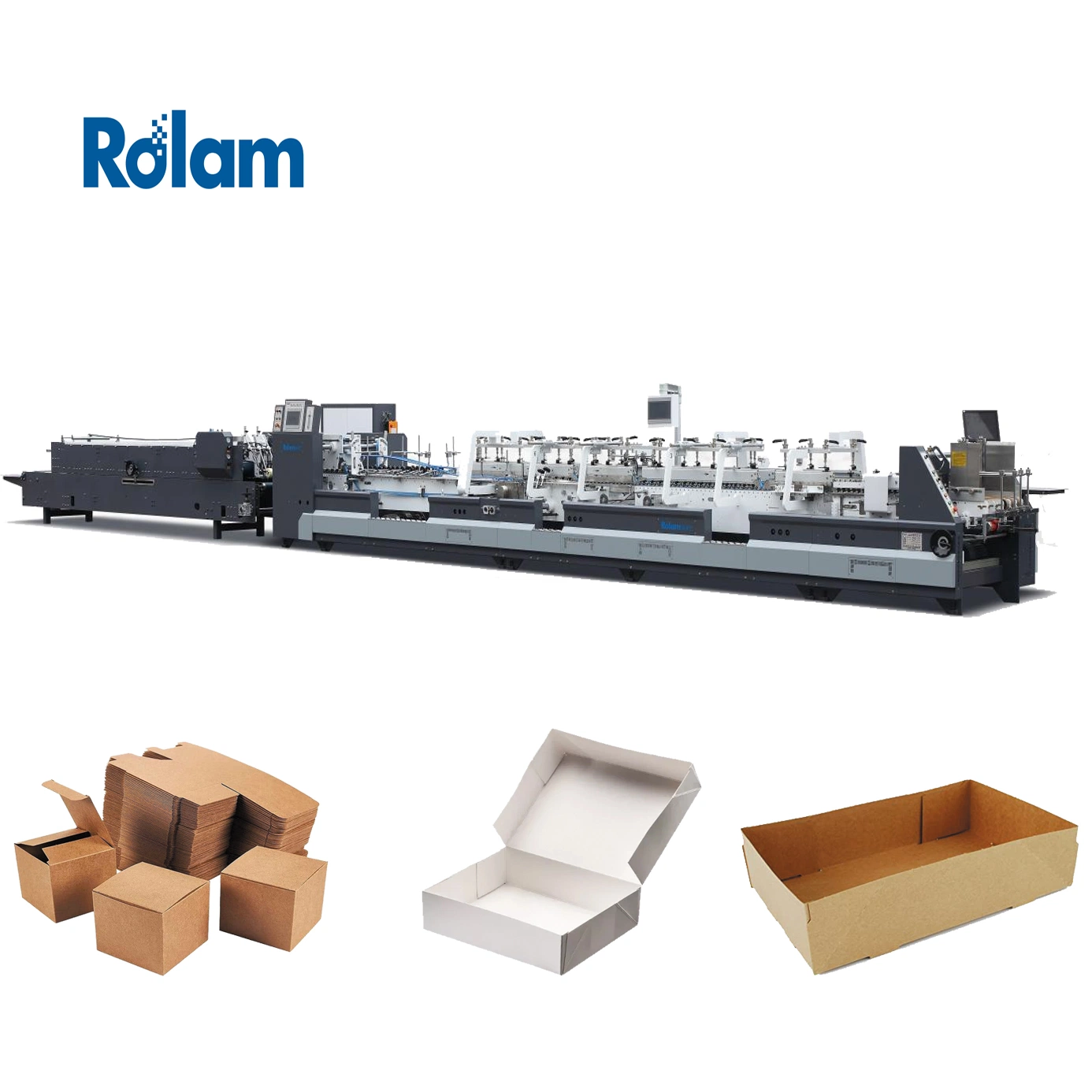 Rolam LC (GS) Series Amazon Corrugated Envelope Folder Gluer 4 and 6 Corner 400m/Min High Speed Cardboard Box 210-800 GSM Folding Gluing Machine with Pre-Fold