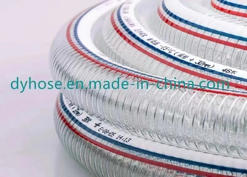 China Manufacturer PVC Plastic Flexible Steel Wire Reinforced Hose Pipe Tube Transparent Pipe