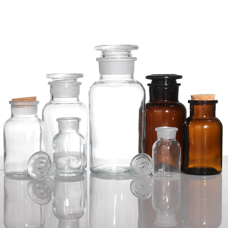 30ml 60ml 125ml 250ml 500ml Wide Mouth Apothecary Bottles Amber Glass Laboratory Pharmacy Reagent Reed Diffuser Bottle