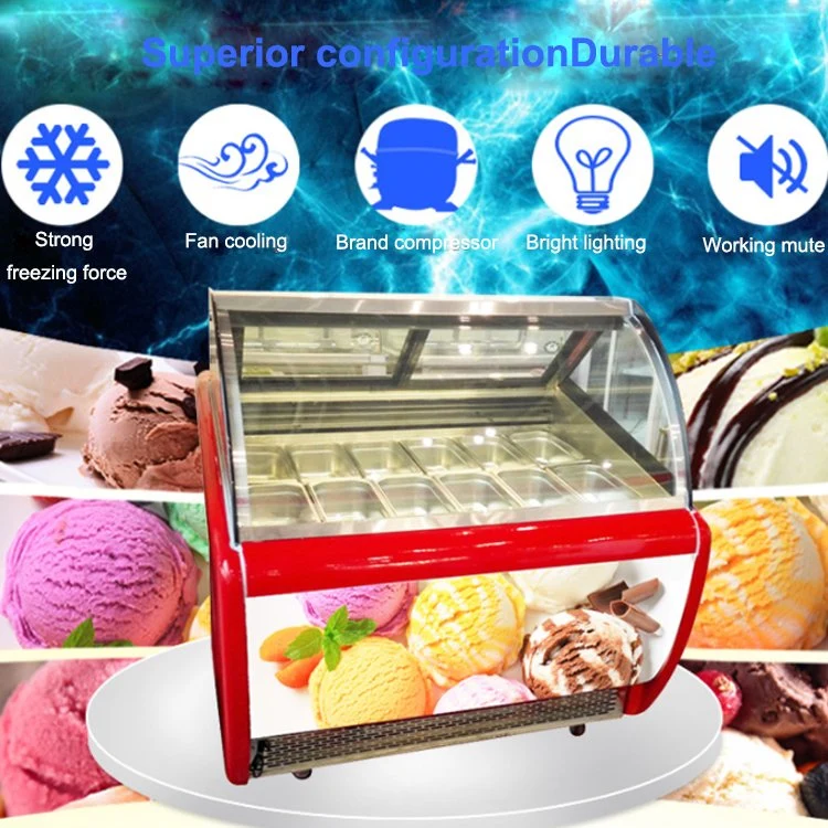 Small Italan 10 Pan Gelato Ice Cream Display Freezer Showcase