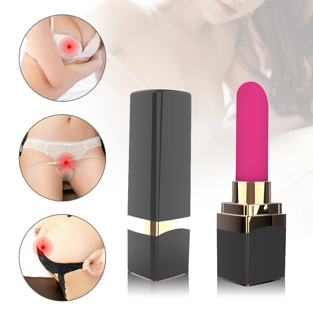 10 modos de vibración magnética USB de silicona vibrador recargable sexo pintalabios para mujeres