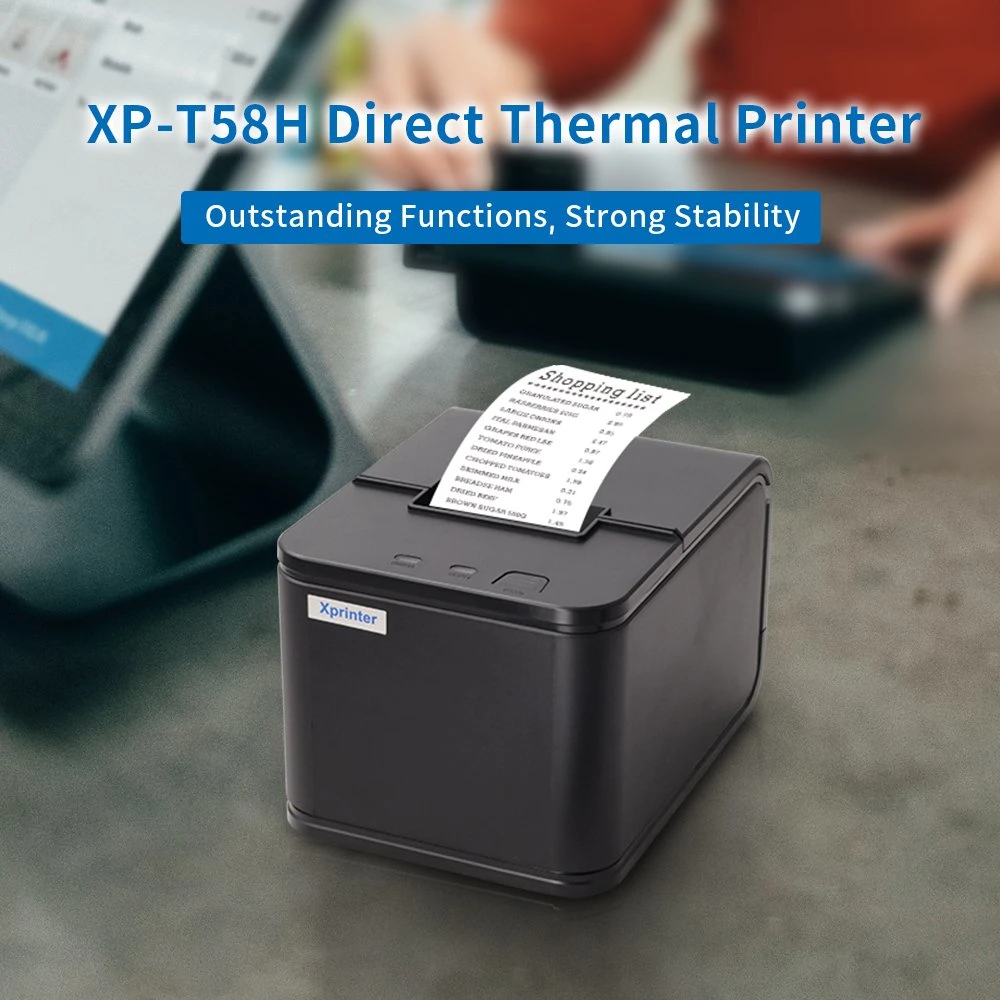 Xprinter XP-T58H Wholesale 58mm Desktop Thermal Printer Black POS Receipt Printer