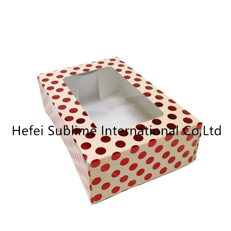 2 PCS Bakery Boxes with Window Cookie Boxes White Card Treat Boxes Small and Big Cake Box for Dessert