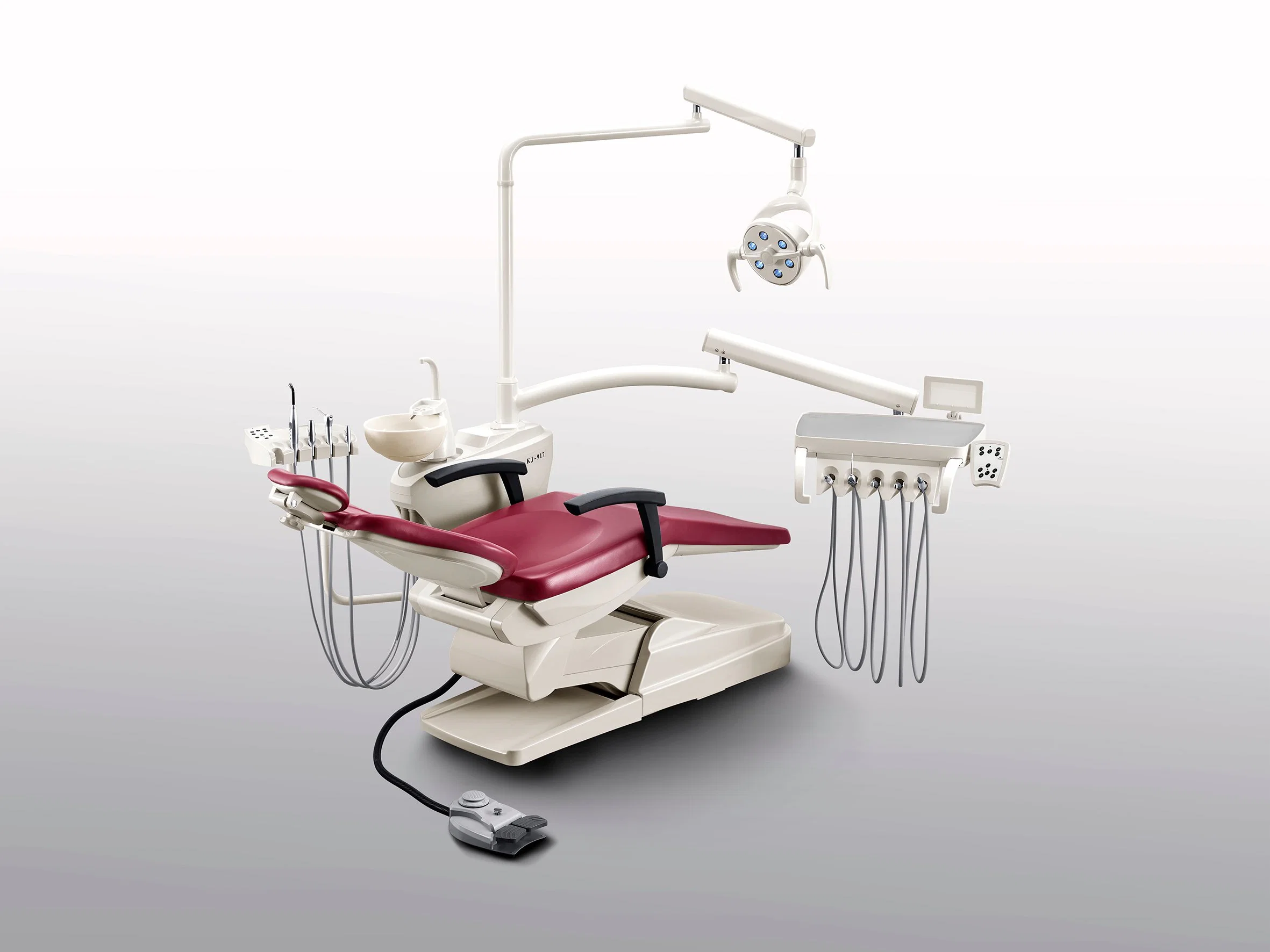 High quality/High cost performance  Hot Selling CE Approved Real Leather Dental Chair with LED Sensor Light