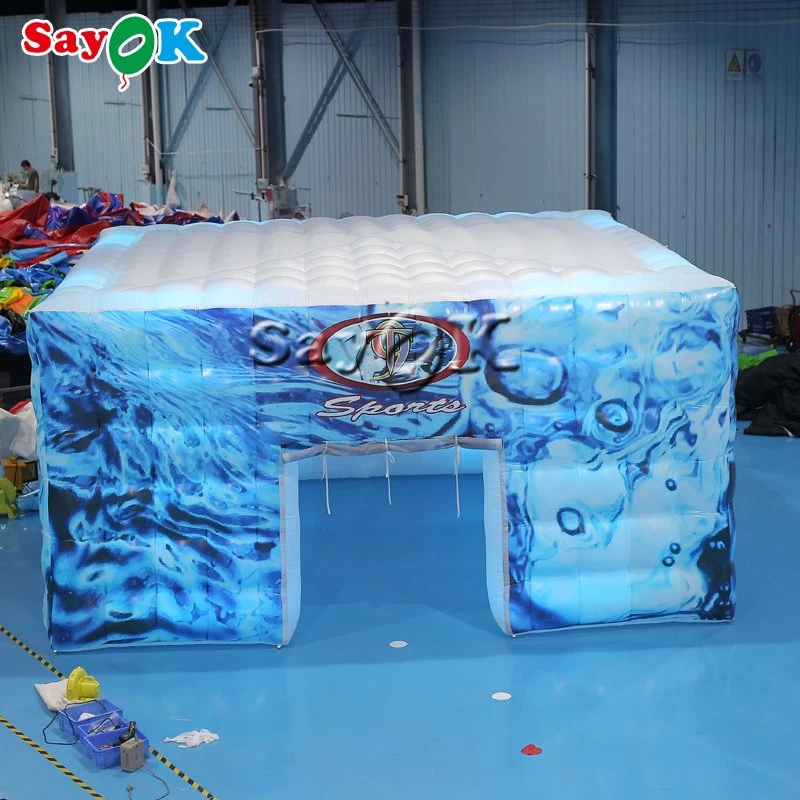 Outdoor LED Lighting Pop up Cube Inflatable Party Tent with Printing