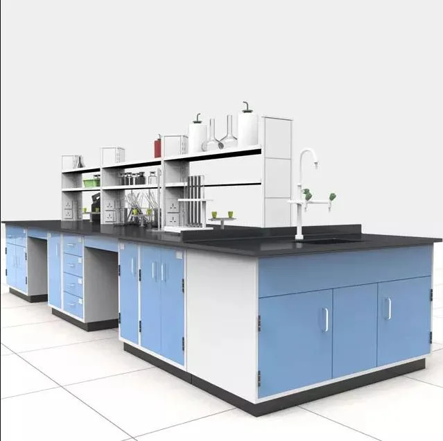 College Laboratory Furniture PP Central Table Good at Strong Chemical Resistance Test Bench