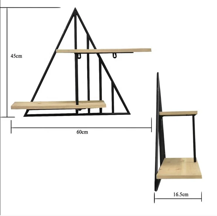 Estantes de pared de madera de metal decorativos de estilo rústico con estantería de madera soporte de almacenamiento Vintage