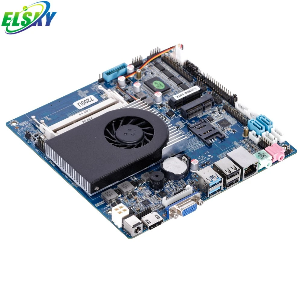 Elsky 1151 Motherboard 7th Gen I7 7500u Dual Core 2.7GHz HD 4K Display Dual LAN Lvds USB3.0 Fan SATA3.0 I7 Mini Itx Motherboard