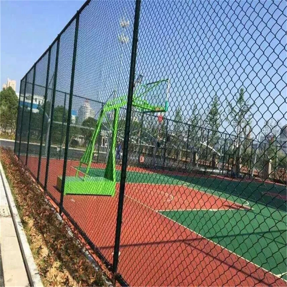 Green PVC Coated Chain Link Fence Wire Mesh Fence