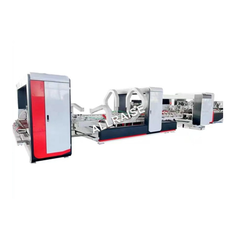 Automatic Cardboard Folding Gluing Machines Four Six Corner Flexo Carton Box Folder