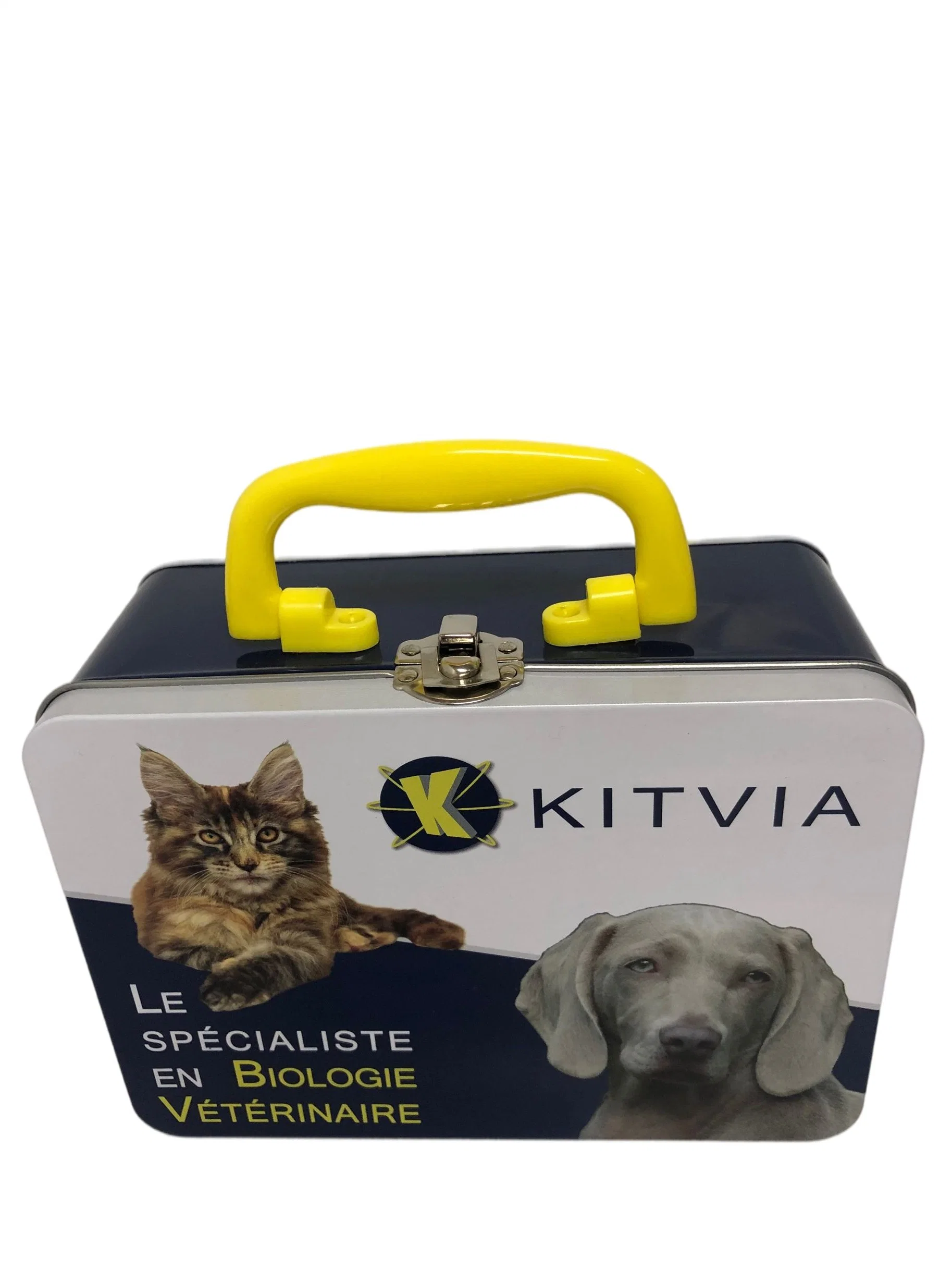 Rectangle Suitcase Tin Custom Metal Lunch Box Gift Tin Can Cat Dog Food Packaging Tin Box