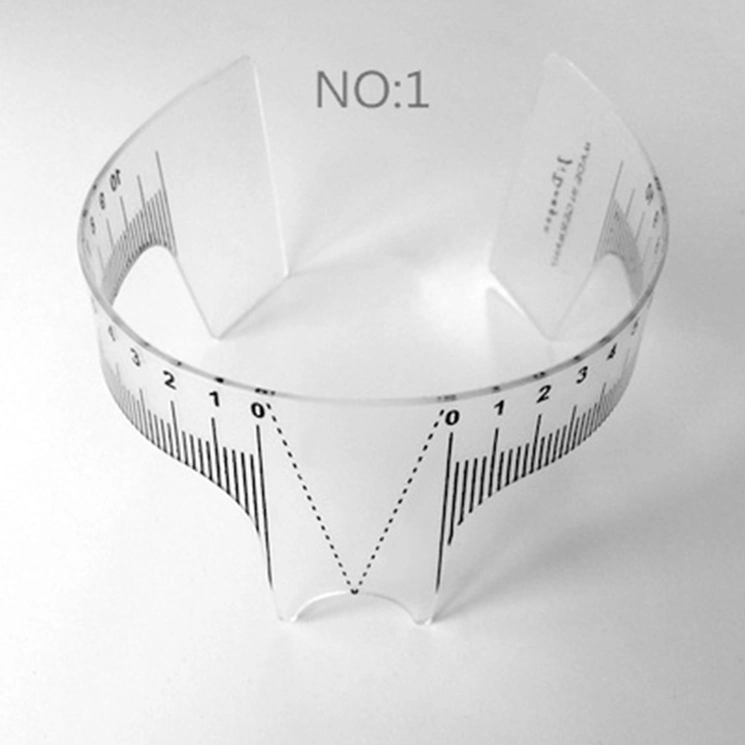 Regla para cejas de plástico MicroBlade para la medición de experimentos de maquillaje