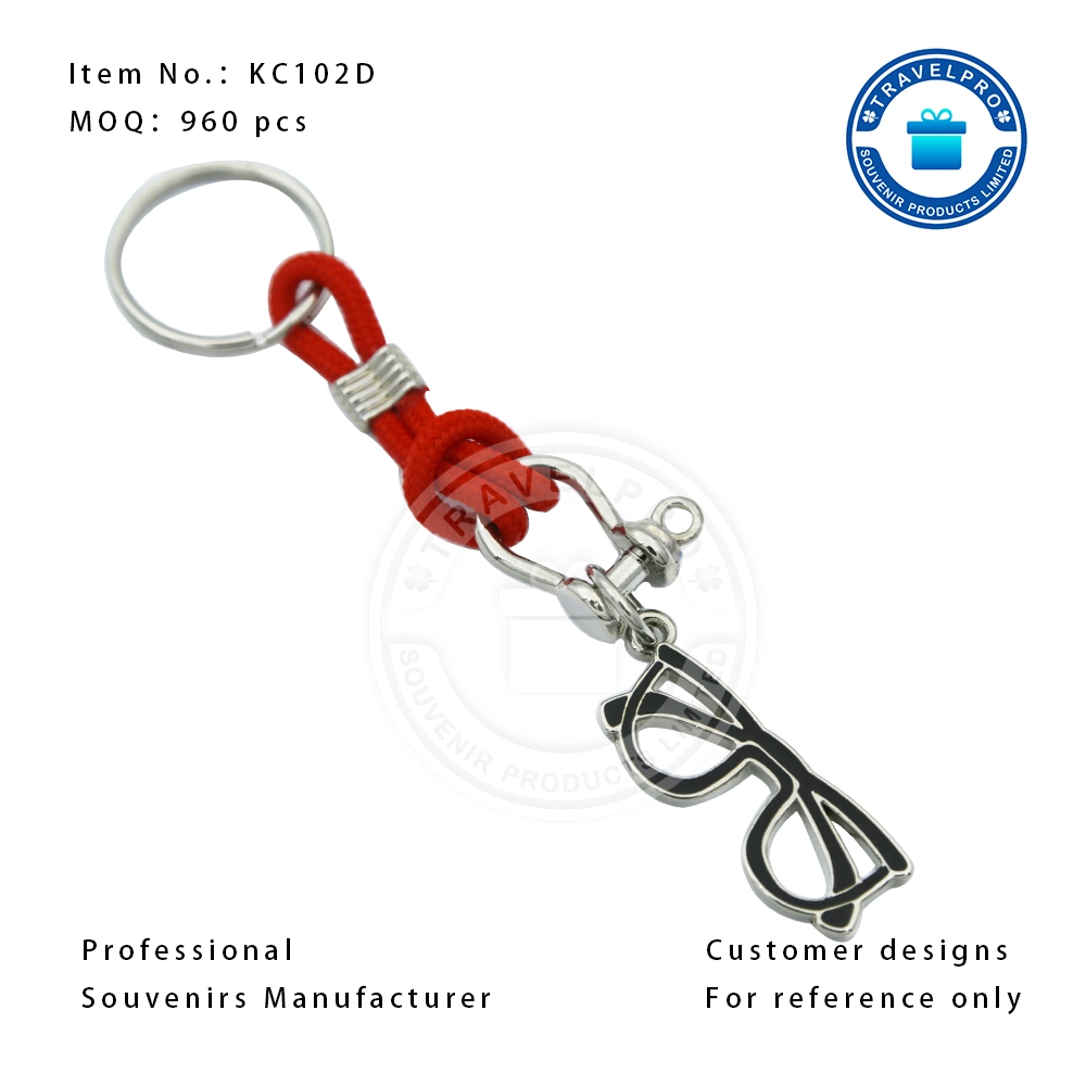 Customized Unique Design Metal Glasses Shaped Keychains