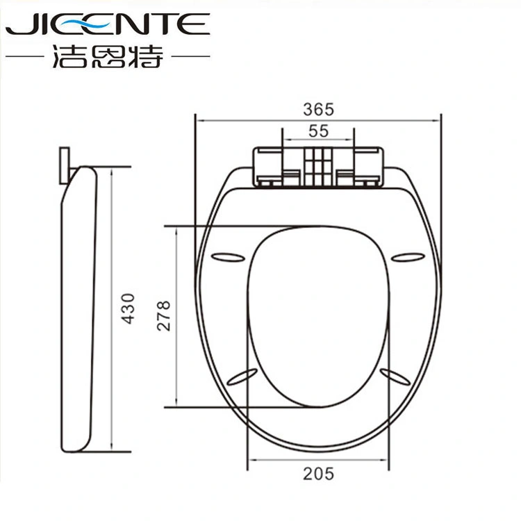 Forme ronde Taille standard de ralentir le siège de toilette hygiéniques en PP