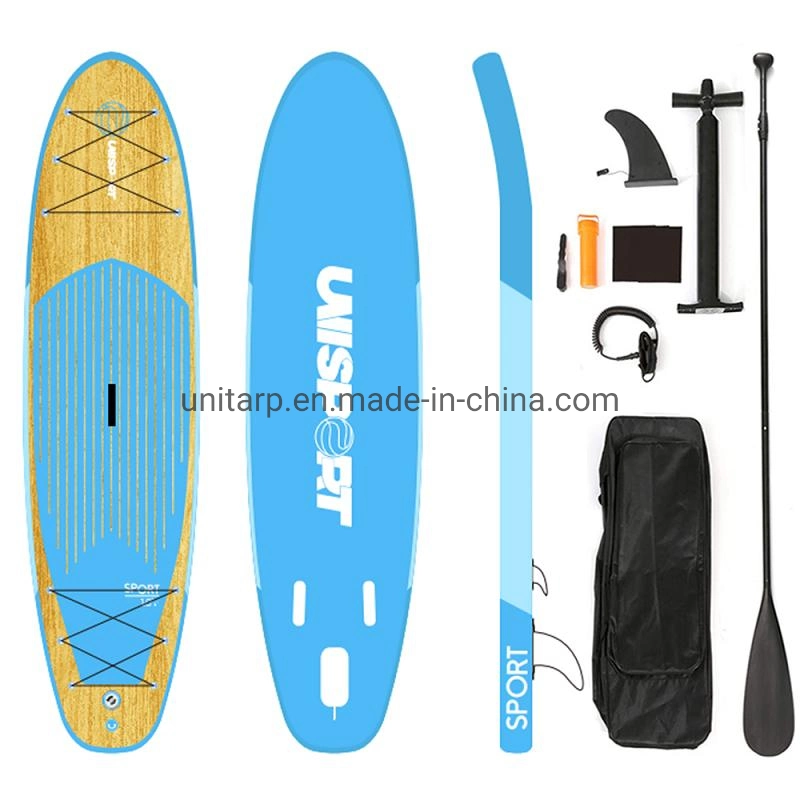 Neueste OEM Holz Design 305cm 320cm 335cm Aufblasbare Auflageschipfe Stand Up Paddle Board zum Verkauf