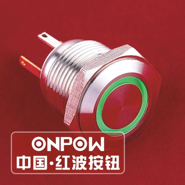 Onpow 16mm Push Button Switch (GQ16F-10E/JL/R/12V/S, CE, RoHS)