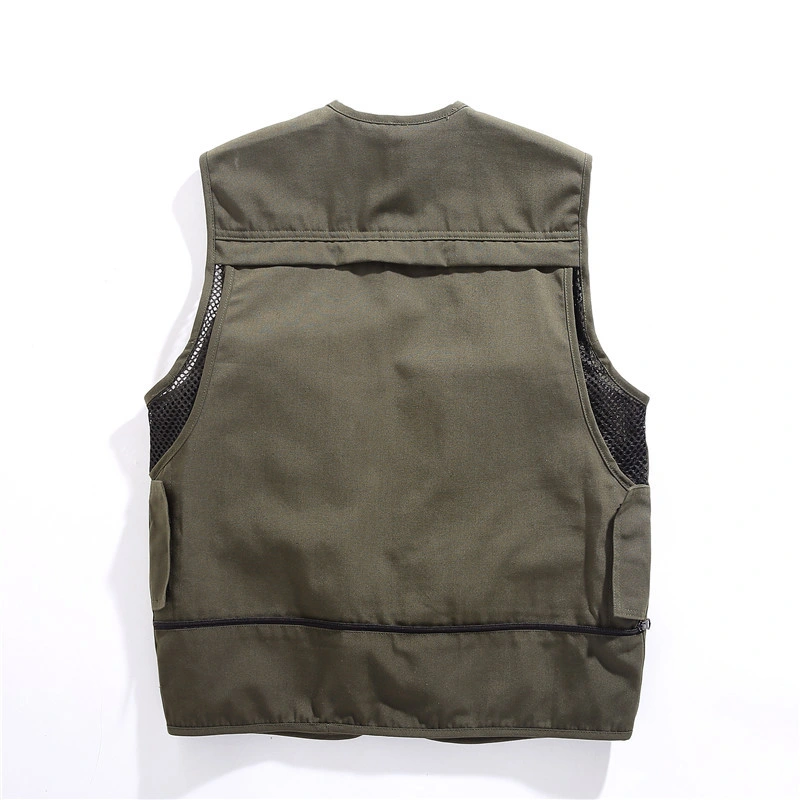 Custom Plain Kids Men Cargo Fisherman Pocket Padded Streetwear Tactical Utility Vest Fashion