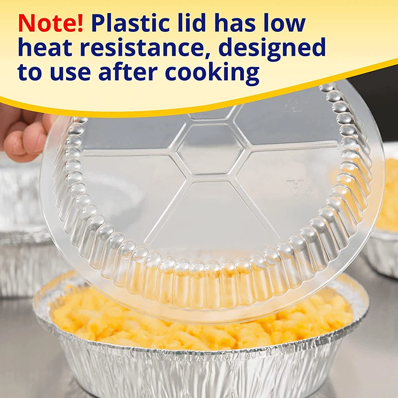 9" Round Plastic Dome Lid for Aluminum Foil Pan Tray &ndash; Clear Plastic Lid for 9" Aluminum Container