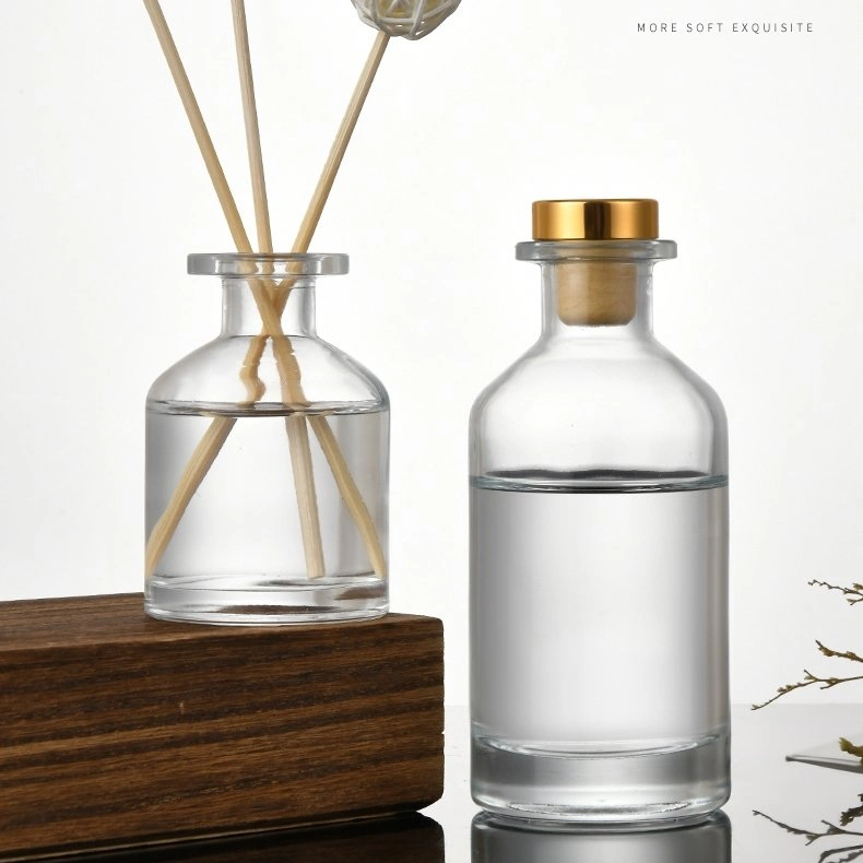 Wholesale/Supplier Free Sample Round 50ml 100ml 150ml 200ml Empty Perfume Reed Diffuser Glass Bottle with Cork Stopper