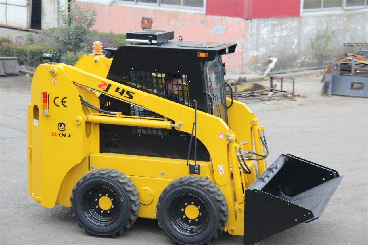 Wolf Zj45 45HP/60HP/75HP/100HP Skid Loader with Cab/Quick Coupler/Attachments for Sales