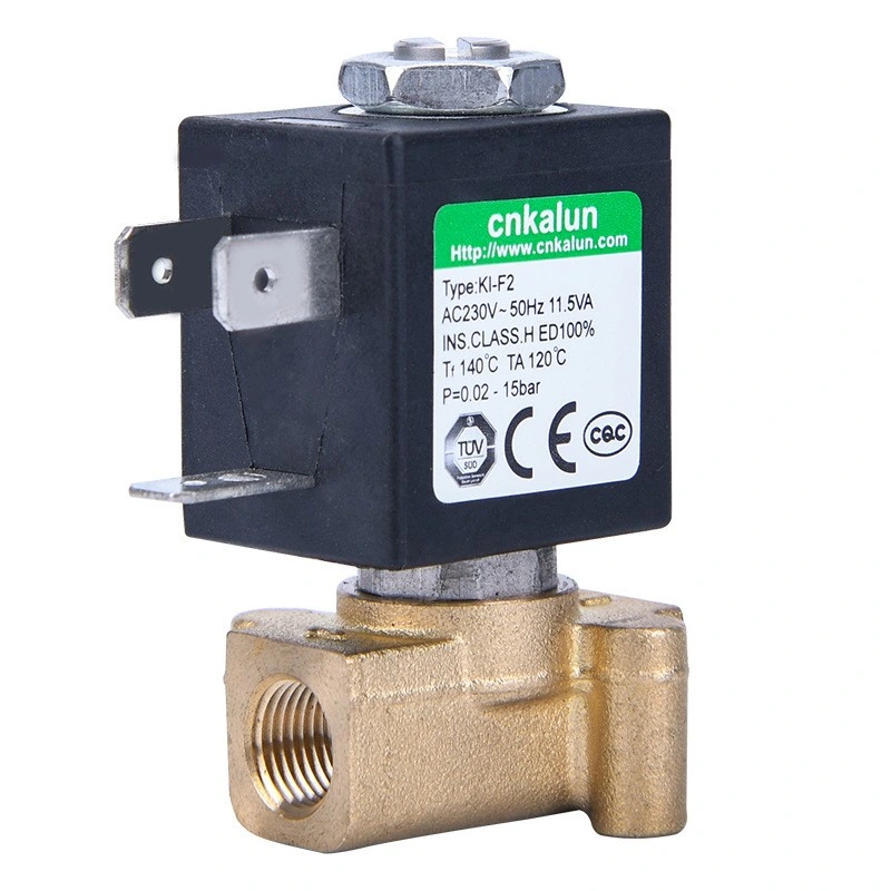 Cnkalun KL-F2 válvula solenoide de 2 vías de latón cerrado normal