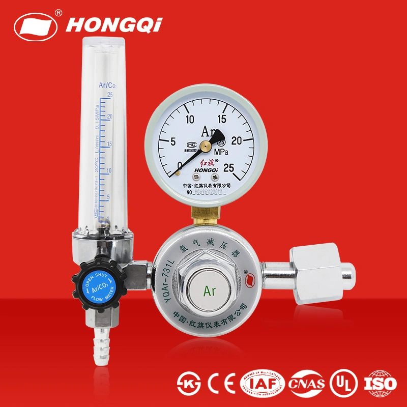 Hongqi Argon CO2 Gas Bottle Welder Welding Regulator Twin Gauges Single Stage C02 Pressure Reducer