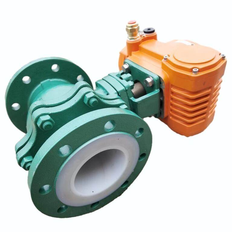 API/DIN 2PC Flange Carbon Steel&Stainless Steel Electric Explosion-Proof Fluorine Lined Ball Valve Q941f46-16c DN150