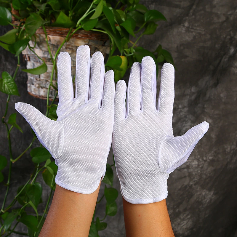 OEM Custom Marching Band White Cotton Gloves Ceremony Cotton Gloves Good Quality Cotton Safety Gloves by Jinlongyuan