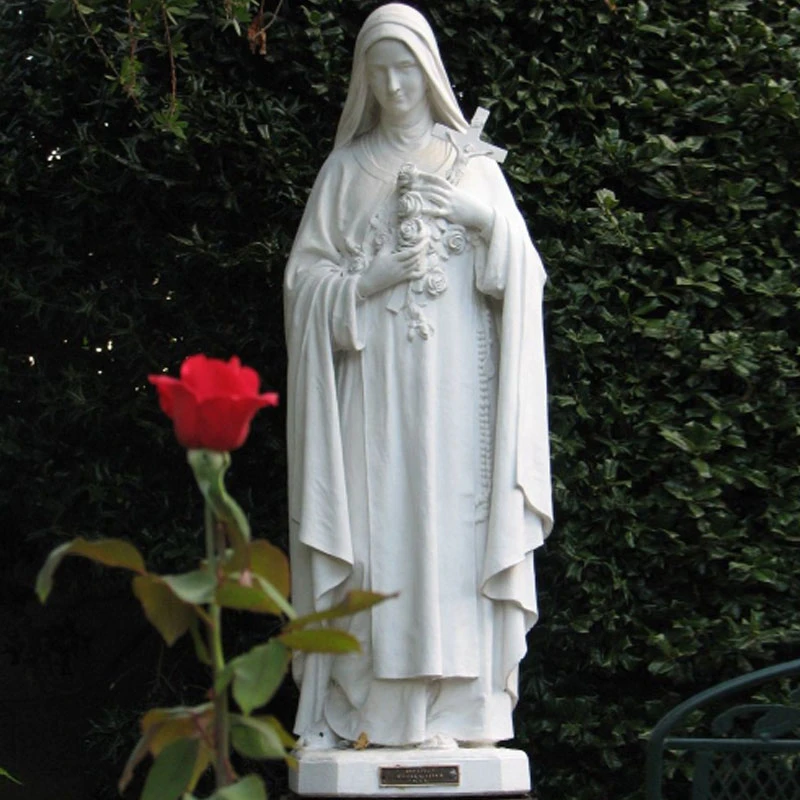 Catholic Figure Statue White Marble Saint Therese of Lisieux Statue