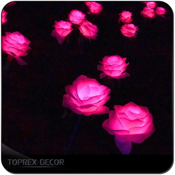 2022 New Item Event Wedding Decoration RGB Color Fiber Optic Artificial LED Rose Flowers for Korea