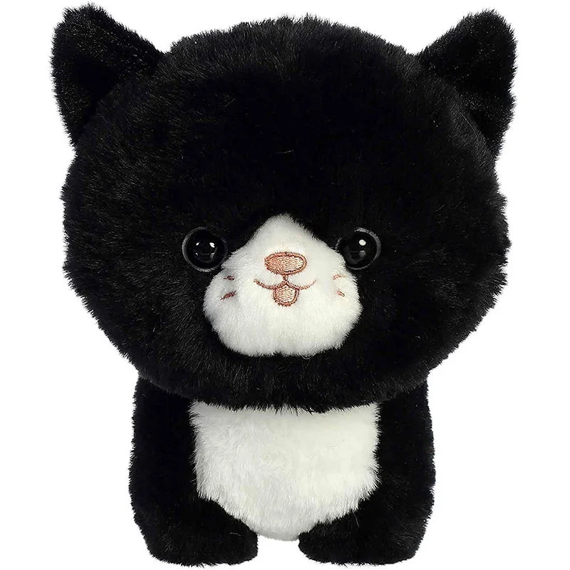 Atacado novo personalizado macio realista peluche Black Cat Stuffed Animais Brinquedo bonito e macio brinquedo de peluche