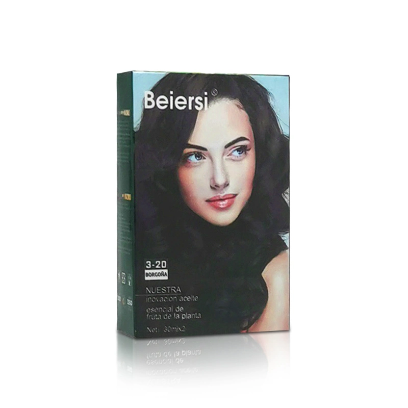 Permanente de doble acción oxígeno púrpura claro cabello negro Color Crema de tintes