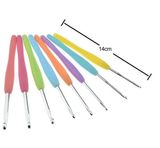 Multicolor Knitting Needles Crochet Hook Set Mixed Metal Hook Crochet Template Kit Tool Band