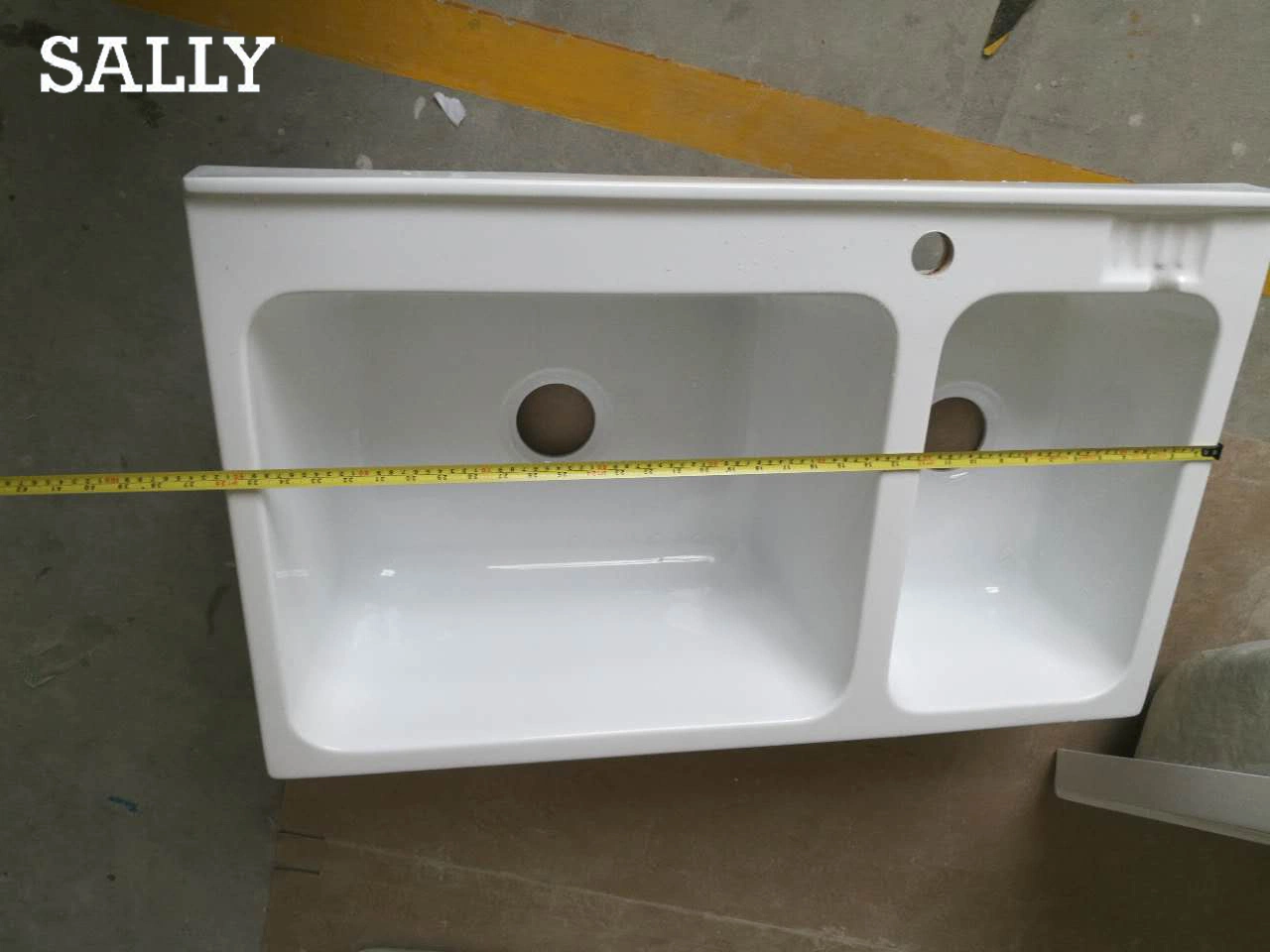 Sally 36X22X12" Double Bowl Drop-in Basin Washtub for Kitchen Vanity Laundry Sink