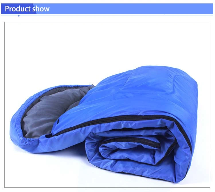 Green Summer Thin Envelope Sleeping Bag with Cap Outdoor Camping Sleeping Bag