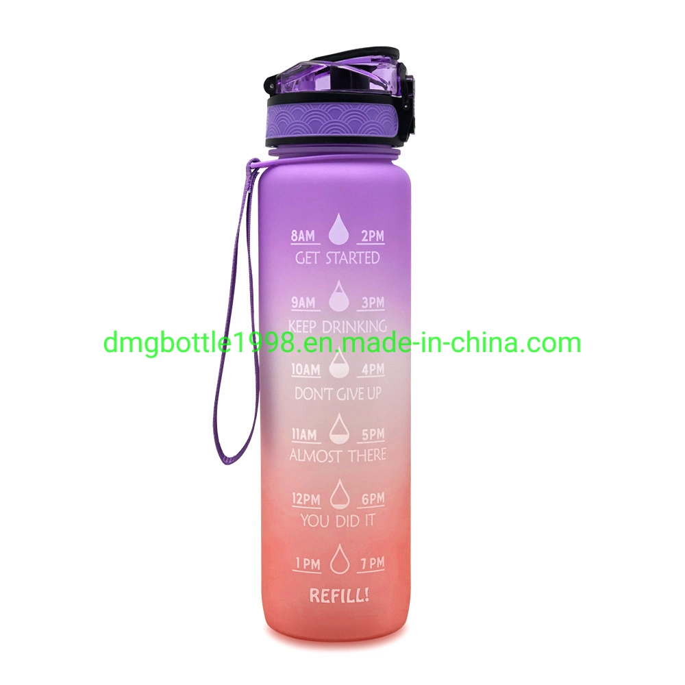 1000ml Big Capacity Tritan Lanyard Mug Gym Water Bottles Outdoor Mugs and Bottles Food Grade Protein Powder No-Leak Seal up Lanyard