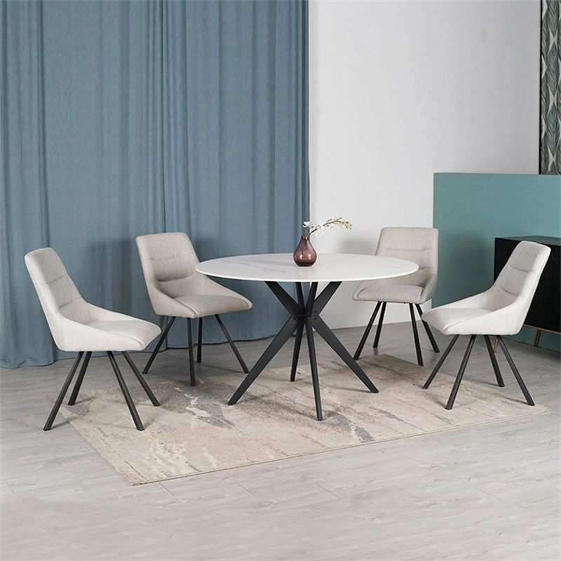 Wholesale/Supplier Modern Square Mesa Black Expandable Marble Dining Table Set 6 Chairs 8 Seater Kitchen Restaurant Dining Room Furniture