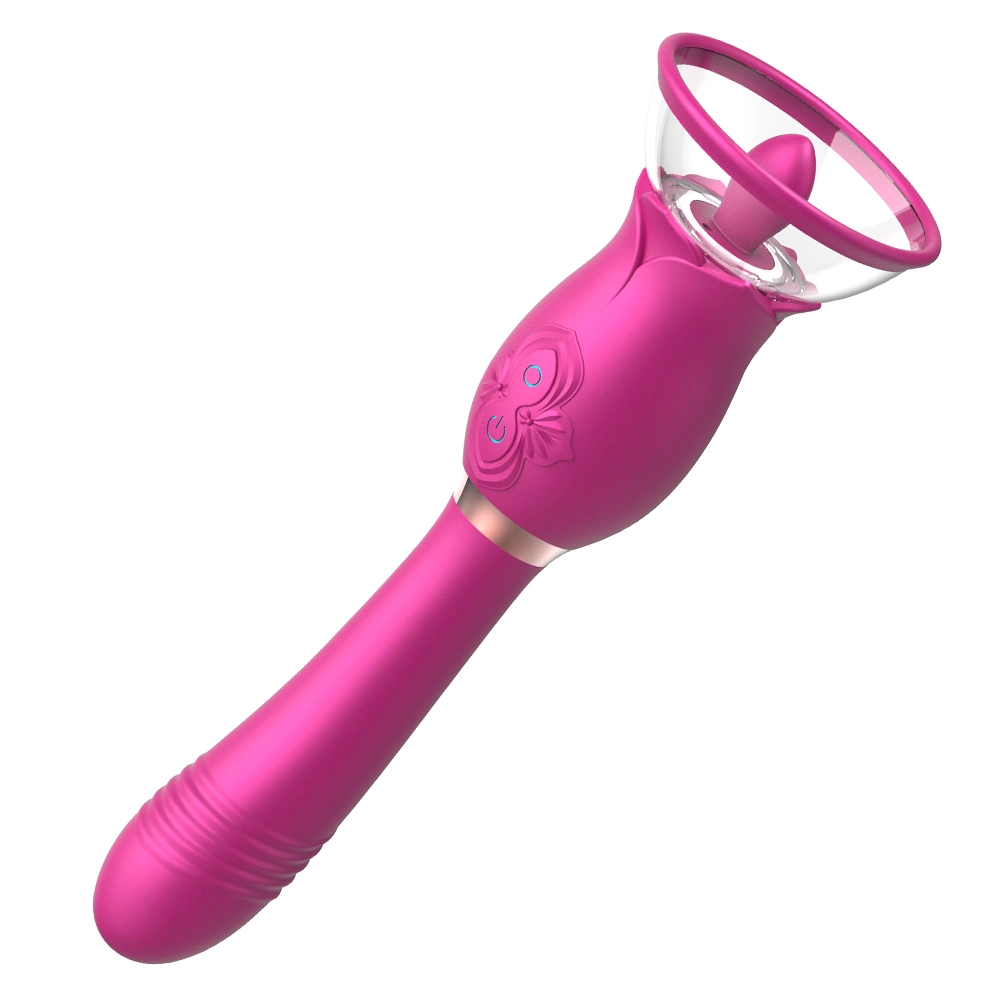 Língua Licking Rose forma vibrador de silicone vibrador para mulher Rosa Brinquedos vibratórios para sexo