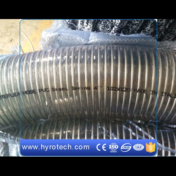 Espiral de alambre de acero de manguera de PVC de grado alimentario