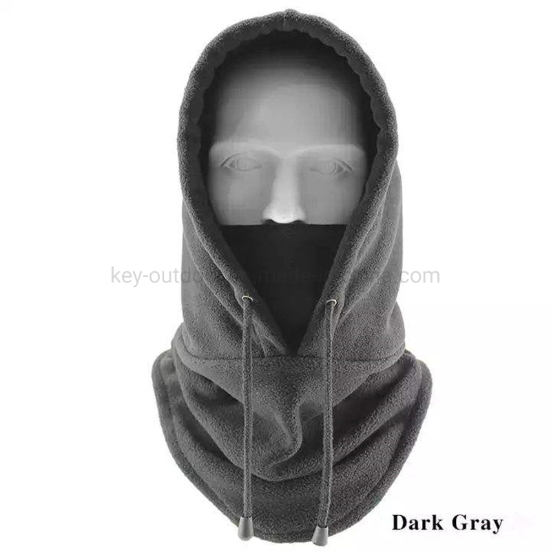 Winter Heavyweight Polar Fleece Covered Hat Neck Warmer Outdoor Sports Hooded Ski Face Cover Head Balaclava Mask