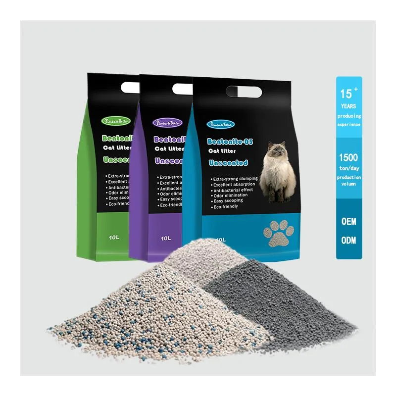 Vente en gros haute qualité 10L Super agglutinant charbon actif bentonite Cat Agent de recherche de sable à litière