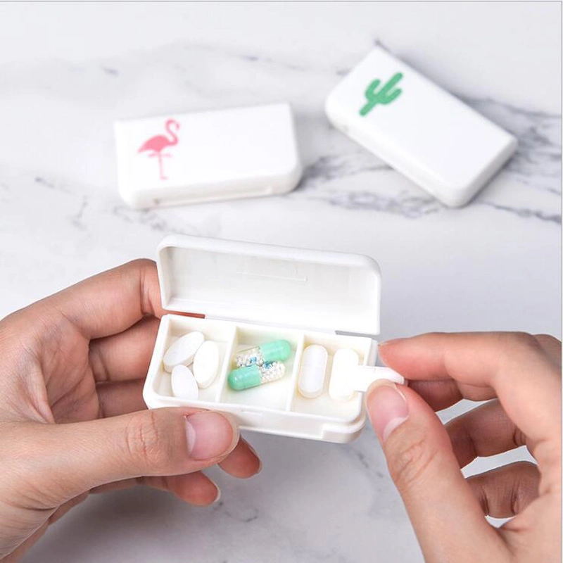 Pill Organizer Case - Portable Pill Box Small Pill Container for Purse or Pocket Pill Storage Case 3 Compartment Case Medicine Tablet/ Capsule Case Esg12192