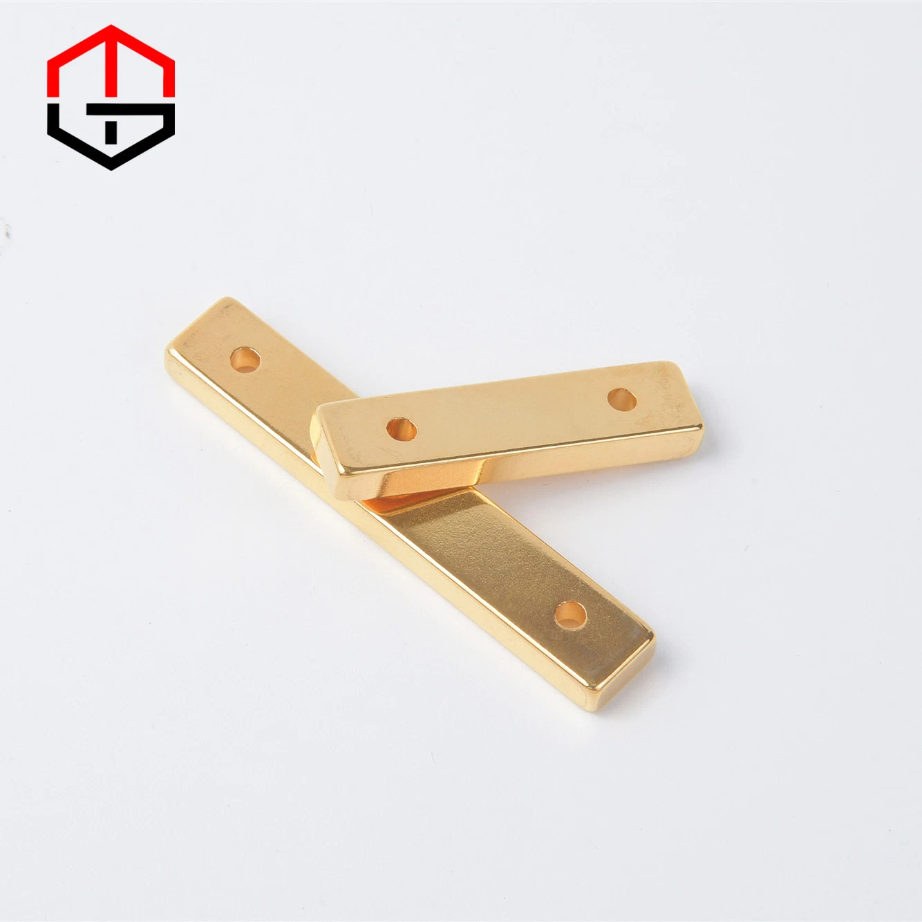 N42 Block Neodymium Magnet with CS Hole with Gold Coating in 12.1X7X2.3mm