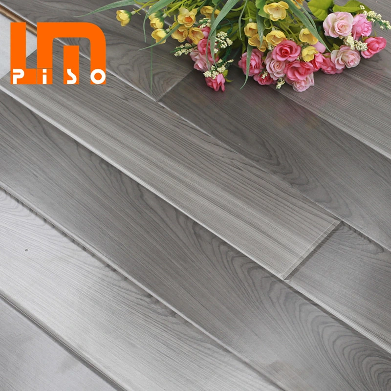  V-Groove Hecho en Alemania Clase 32 Alto Brillo 8mm 12mm Gris Claro Roble Gris Madera Impermeable Flotante Vinilo SPC Laminado / Piso Laminado para Oficina 