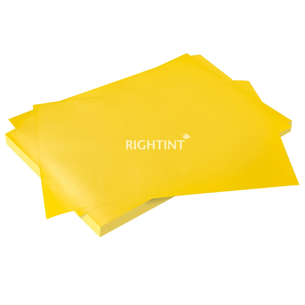 OEM Rightint Carton Shanghai adhesive label Offset Printing Paper RT-Offset YS002 Yellow PVC