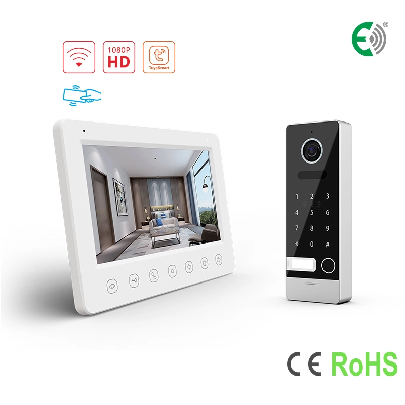 4-Wire WiFi 7" HD Home Security Interphone Door Bell Video Doorphone