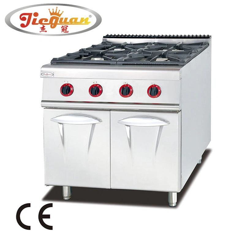 Kitchen Appliance Stainless Steel 4 Burner Gas Range with Cabinet