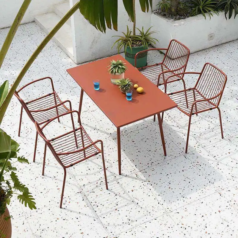Outdoor Leisure Furniture Courtyard Garden Tables and Chairs Set of 3